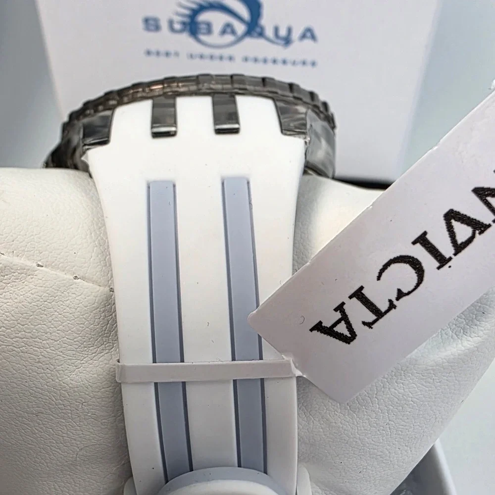 Invicta Subaqua Mens Watch White Acrylic Case Silicone Strap 69448 New